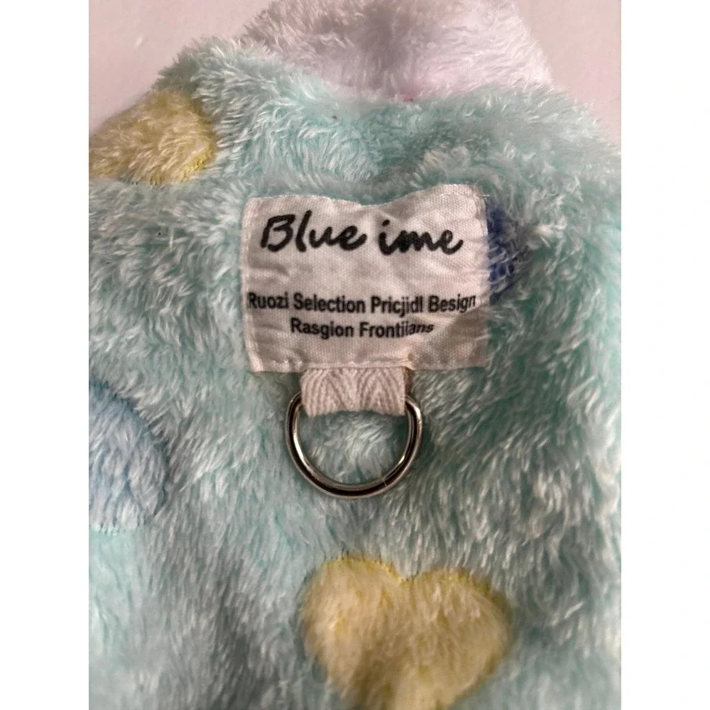 Dog Blue Fuzzy Heart Shirt (XXS) Tea Cup Size